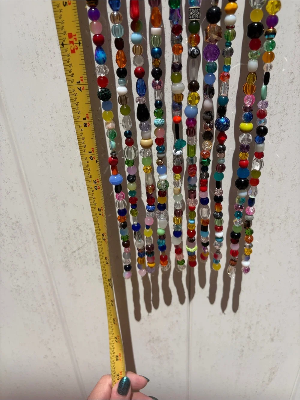 10 strands 24 inches long Handmade Multi-Color Beaded Curtain Panel